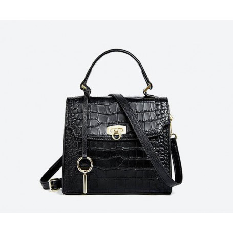 New Cowhide Leather Shoulder Bag Women Luxury Fashion Crocodile Pattern