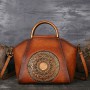 Luxury Women's Bag Chinese Style Genuine Leather Handbags Cow Leather Handmade