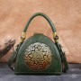 Retro Women Handmade Embossed Handbag High Quality Leather Shoulder Bag Luxury Vintage Bags