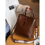 Genuine Leather Bags For female Retro Bucket Tote Handbag Alligator Shoulder Bag