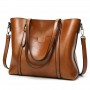 Oil Wax Leather Tote Crossbody Bag Women Luxury Handbag