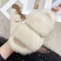 Mink Hair Slippers Flat Bottom Leisure Fur Home Slippers Women Wear