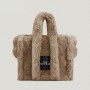 Quality Faux Fur Large Tote Bag Luxury Designer Women Handbags Pluffy