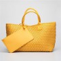 Candy color woven tote women's bag large capacity handbag