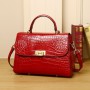 Trend Women's  Genuine Leather Crocodile Pattern Shoulder Crossbody Bag Luxury Designer Handbag