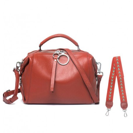 Genuine Leather Woman Handbag Flower Print Luxury Cowhide Noble Ladies Shoulder Bag Crossbody