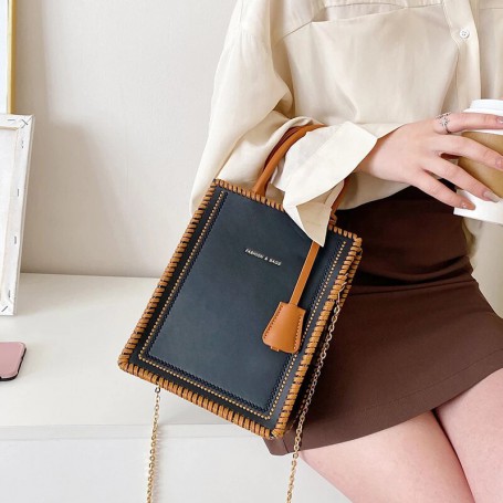 Handmade DIY Materials Tote Bag PU Leather Women's Designer Handbag Chain Shoulder Crossbody
