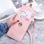 PU Touch Screen Mobile Phone Buckle Small Wallet Women's Lock One-shoulder Messenger Bag