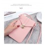 PU Touch Screen Mobile Phone Buckle Small Wallet Women's Lock One-shoulder Messenger Bag
