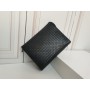 Fashion Leather Men's Clutch  Handbag Brand Woven Classic Black Large Capacity Envelope Bag