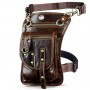 Crazy Horse Leather Design Men Small Messenger Mochila Bag Fashion Travel Belt Fanny Waist Pack Drop Leg Bag