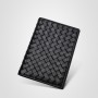 High Quality Men Sheepskin Genuine Leather ID Card Passport Cover Purse Woven Multi-Function Card Holder Wallet