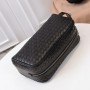 Wallet Men Cow skin Woven Clutch Wallet Casual Male Cowhide Genuine Leather Large Capacity Designer Purse Bag