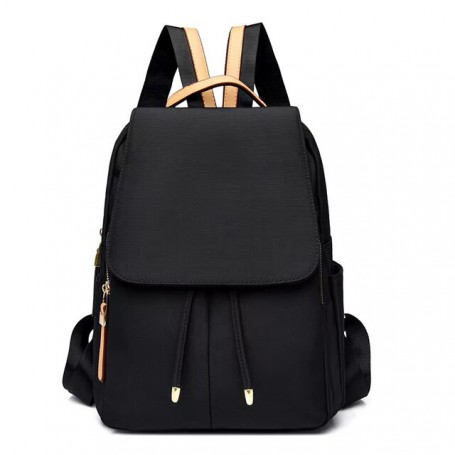 Knitted nylon double shoulder composite cloth large cover with female student schoolbag leisure leather backpack