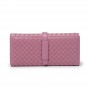 100% Sheepskin Women's Wallets Long Woven Leather Luxury Leather Clutches Large Capacity Card Holders