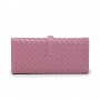 100% Sheepskin Women's Wallets Long Woven Leather Luxury Leather Clutches Large Capacity Card Holders