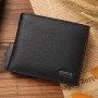 Men's Wallet Solid Slim Genuine Leather Bifold Short Credit Card Holders Coin Purses