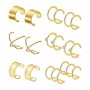 12 Pcs/set Punk Simple Wrap Earring Set For Women Clip No piercing Ear Cuff Fashion Female Jewelry Gift