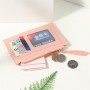 Women's Card Wallet Zipper Plaid Pattern
