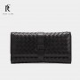 Women's Luxury Brand Wallet Long Woven Leather Sheepskin