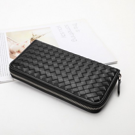 Women's Woven Sheepskin Wallet Zipper Fashion