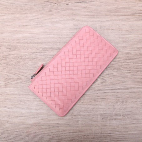 Women's Woven Sheepskin Wallet Long Ultra-Thin Simple Holder Pouch