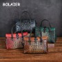 Women's Handbag Embossed Crocodile Texture Leather Shoulder Bag