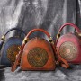 Luxury Handmade Embossed Handbags Ladies Genuine Leather Shell