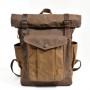 Men's/Women's Tarpaulin Canvas Backpack Oil Wax Cloth Bag