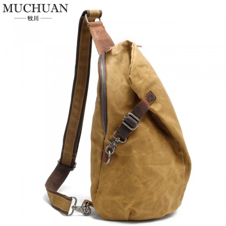 Men's Waterproof Batik Chest Pack Canvas Crossbody Bag