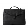 Men's Genuine Leather Hand-Woven Large Capacity Flip Briefcase Fashion
