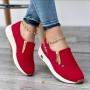 New Zipper Women's Sports Single Shoes Flat Bottomed Pointed Casual Fashion Design Large Women's Shoes Sneakers