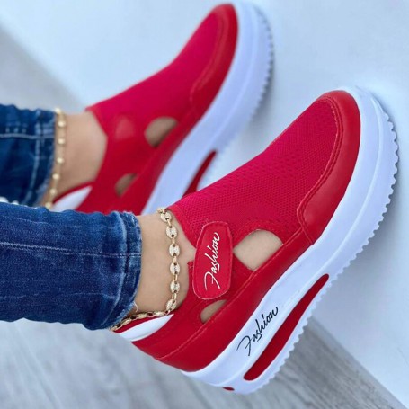 Sneakers Women Tennis Shoes Casual Breathable Mesh Platform Hollow Out Shoes
