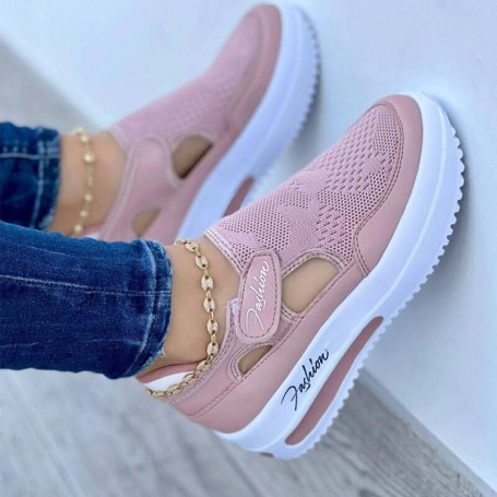 Sneakers Women Tennis Shoes Casual Breathable Mesh Platform Hollow Out Shoes