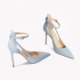 New Fashionable Women's Sandals Pointy Head Thin Heels Side Empty Straps Sexy Pumps Leather Shoes