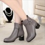 Women Genuine leather Boots slope with thick warm ankle boots plus size 35-43