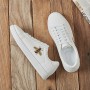 Sneaker Shoes Creative Luxury Embroidered Bee Flats Lovers Shoes Lace-up Leather Skateboard Sneakers
