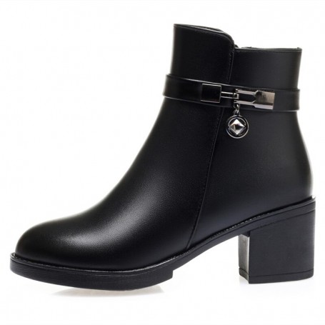 Large Size Non-slip New Genuine Leather Women's Short Boots