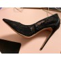 Black White Mesh Lace High Heels For Women Pointed Toe Pumps Sexy Woman Party Prom Shoes D017A