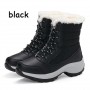 Women's Boots Winter Warm Waterproof Fur Lined Snow Boots Lace Up Ankle Heels High Top Thermal Cotton Shoes for Women