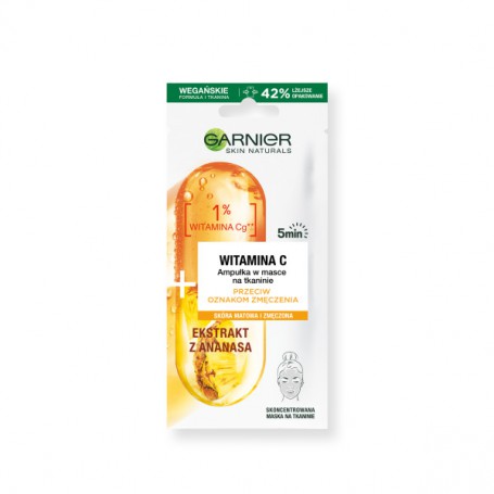 Skin Naturals Vitamic C ampułka w masce na tkaninie przeciw ozn