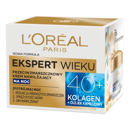 Ekspert Wieku 40+ przeciwzmarszczkowy krem nawilżający na noc