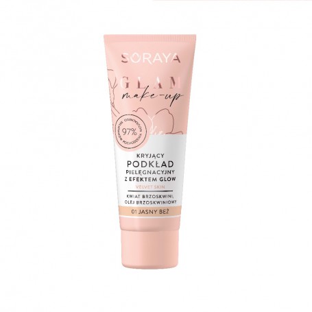 Glam Make-Up kryjący podkład pielęgnacyjny z efektem glow 01 