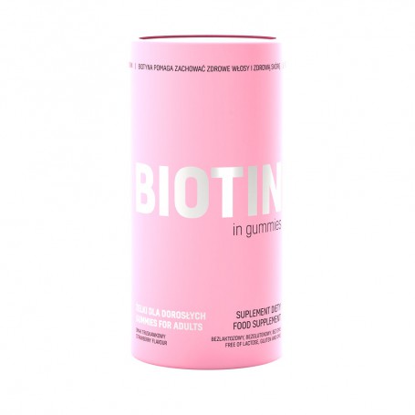 Biotyna w żelkach dla dorosłych smak truskawkowy 60szt