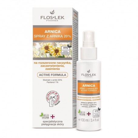 Arnica spray z arniką 20% active formula na rozszerzone naczynk