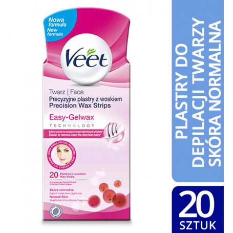Veet plastry wosk do depilacji twarzy 20 szt