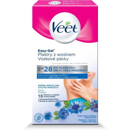Veet plastry wosk do depilacji pachy skóra wrażliwa 16 szt