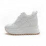 10cm Platform Wedge Sneakers Chunky Shoes Genuine Leather for Women