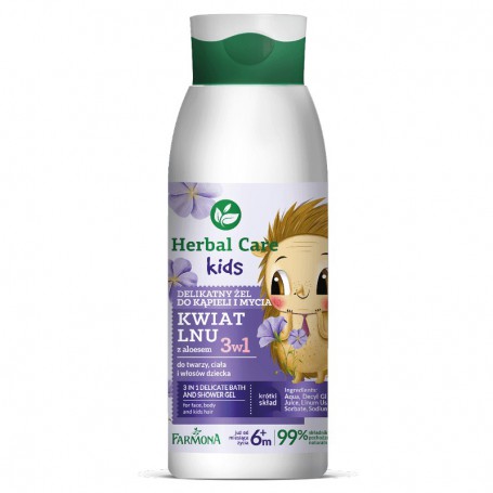 Herbal Care Kids 3w1 delikatny żel do kąpieli oraz mycia Kwiat