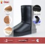 Men's Real Sheepskin Leather Wool Fur Snow Boots